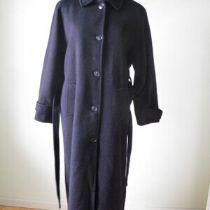 Charter Club Black Wool Bland belted Coat Size 10